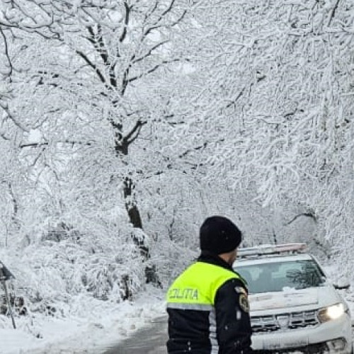 Condiții de iarnă și trafic îngreunat în județul Sibiu