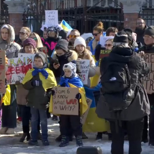 Manifestație de solidaritate cu Ucraina, la București. Luni se împlinesc 3 ani de la invazia rusă