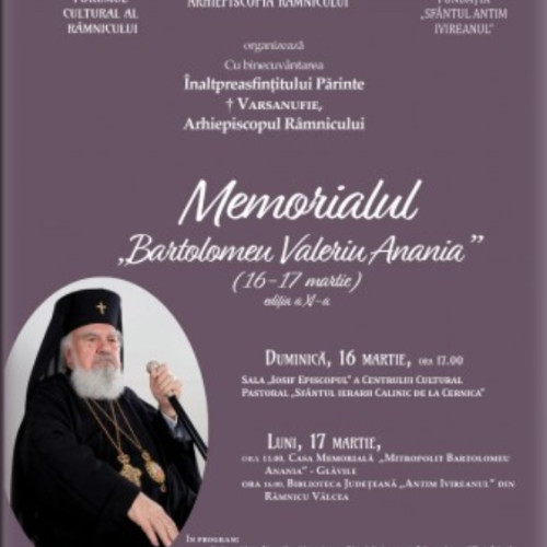 Arhiepiscopia Râmnicului organizează Memorialul Bartolomeu Valeriu Anania